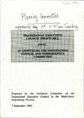 Tec (draft) bill – final – as adopted by the negotiating council and subsequently corrected