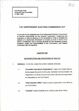 First Rough Draft: The Independent Election Commission Act