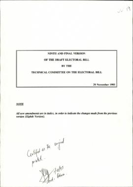 Ninth and final version of the draft electoral bill