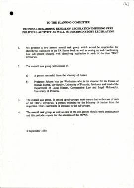 Proposal to the planning committee