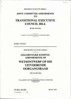 Transitional executive council bill – [B162-93 (GA)] (published by the government printer)