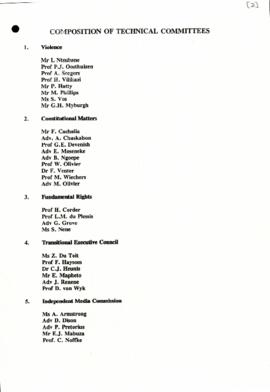 Composition of technical committees