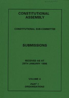 Received as at 29th January 1996. Volume 4. Part 1. Organisations