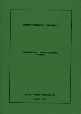 National Sector Public Hearing: Women