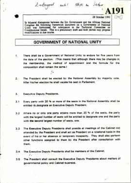 SA Government/African National Congress – Government of National Unity (document arising out of b...