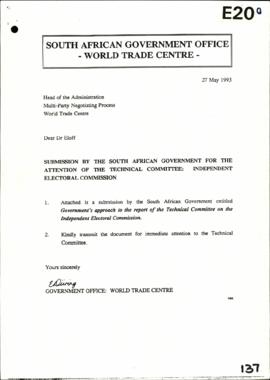 SA Government – Government approach to the Report of the Technical Committee on the IEC