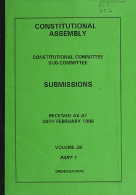 Received as at 20th February 1996. Volume 28. Part 1. Organisations