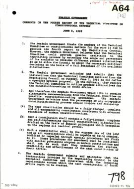 Kwazulu Government – Comments on the Fourth Report