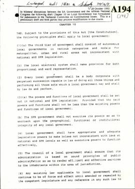 SA Government/African National Congress – Chapter 10 (draft arising out of bilaterals between the...