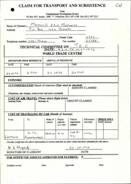 Time sheets and travel claims