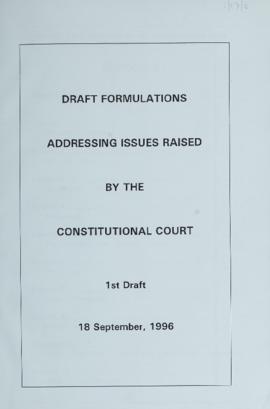 Draft formulations: Addressing issues by the Constitutional Court