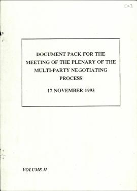 Document Pack for the Meeting of the Plenary of the Multi-Party Negotiating Process: Volume II