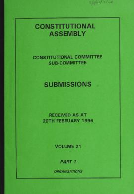 Received as at 20th February 1996. Volume 21. Part 1. Organisations