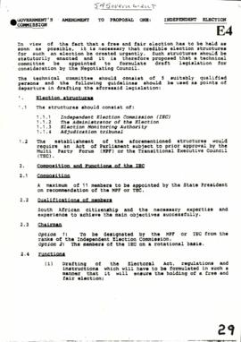 Government Amendment to proposal 1 – Independent Electoral Commission