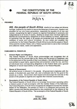 IFP – The constitution of the Federal Republic of South Africa