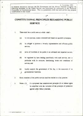 Constitutional principles regarding public service