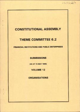 Submissions as at 15 May 1995: vol. 12; Organisations