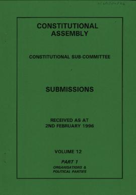 Received as 2nd February 1996. Volume 12. Part 1. Organisations & Political Parties