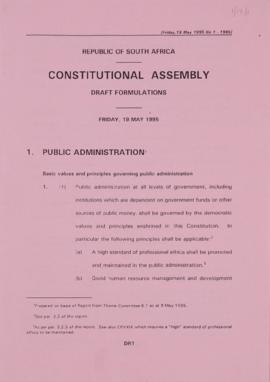 Draft formulations: Public Administration