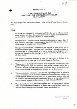 Resolution on Walvis Bay