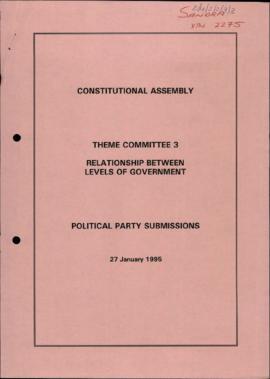 Levels of Government: Political Party Submissions