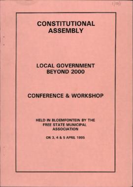 Local Government Beyond 2000: Conference and Workshop