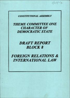 Draft report Block 8: Foreign relations and international law