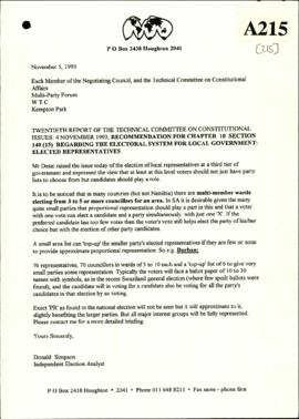 Donald Simpson – Twentieth Report – Chapter 10 Section 140(15)