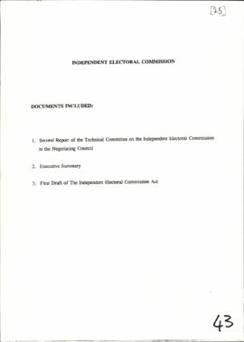 Independent Electoral Commission: Second report of the Technical Committee and Executive Summary