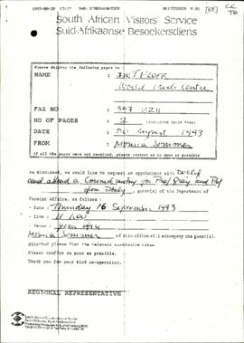 South African Visitor’s Service
