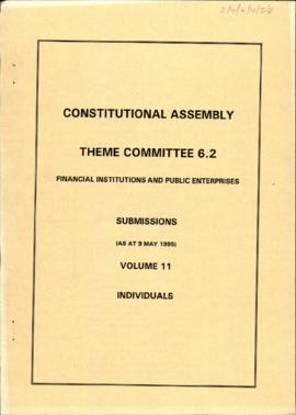 Submissions as at 9 May 1995: vol. 11; Individuals