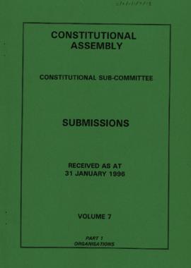 Received as at 31 January 1996. Volume 7. Part 1. Organisations