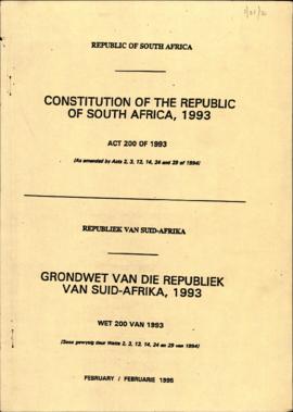 Constitution of the Republic of South Africa, 1993, Act 200 of 1993