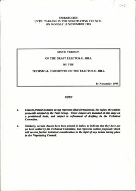 Sixth version of the draft electoral bill 