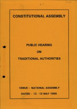 Public Hearing on Traditional Authorities