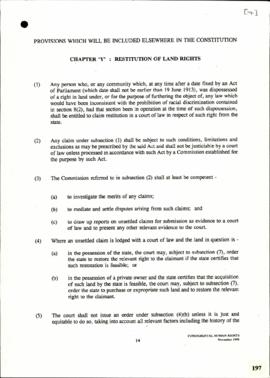 Chapter 'Y': Restitution of Land Rights