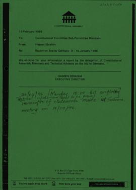 Constitutional Committee Sub-Committee: Draft on National and Provincial Legislative Competencies...