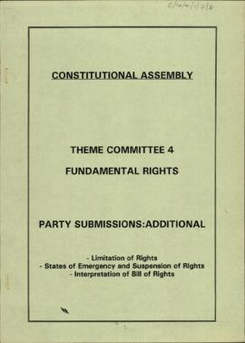 Party submissions on : Limitation of rights, States of emergency and suspension of rights, and In...