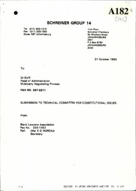 Schreiner Group 14 – Black Lawyers Association – Submission