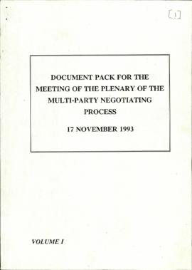 Document Pack for the Meeting of the Plenary of the Multi-Party Negotiating Process: Volume I