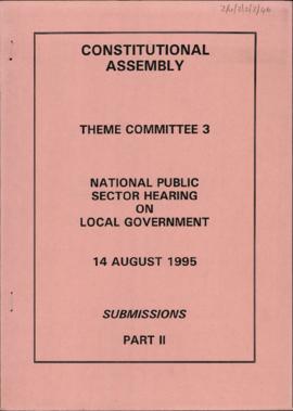 National Public Sector Hearing on Local Government: Documentation: Part II