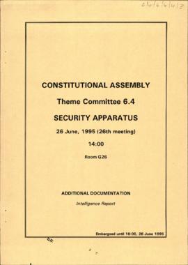 Intelligence and the Intelligence Service in the Constitution. Fourth draft report