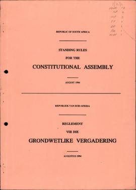 Standing Rules for the Constitutional Assembly