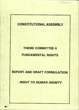 Report and draft formulation: Right to human dignity