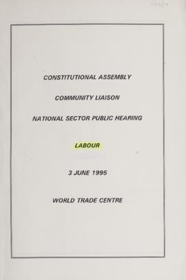 National Sector Public Hearing: Labour