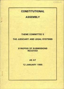 Synopsis of submissions received as at 12 January 1995