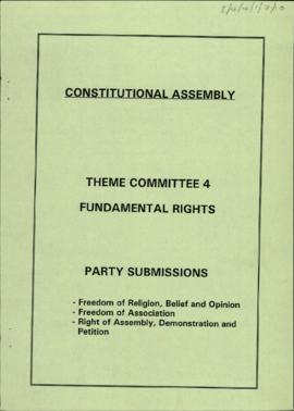 Party Submissions: Freedom of religion, belief and opinion, Freedom of association and Right of a...