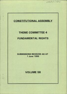 Submissions received as at 1 June 1995: vol. 58