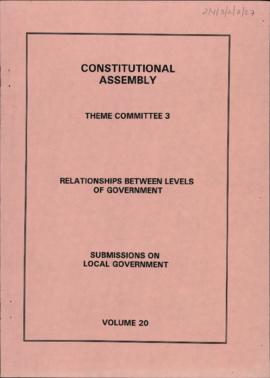 Levels of Government: Submissions on Local -Government: vol. 20