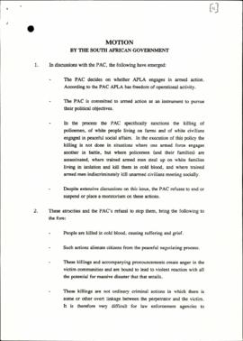 Motion by the South African government